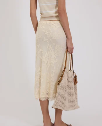 ERMANNO FIRENZE - GONNA MIDI IN RASO DEVORÉ FLOREALE