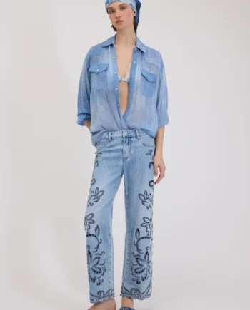 ERMANNO FIRENZE - JEANS CON RICAMO SANGALLO