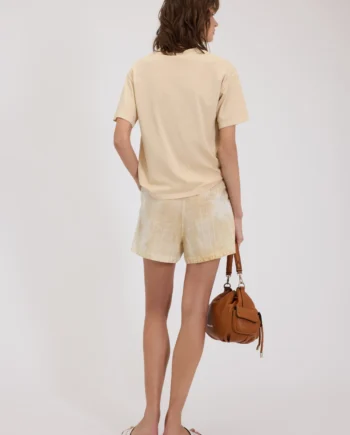 ERMANNO FIRENZE - BERMUDA IN LINO CON STAMPA SFUMATA FLOREALE