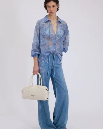 ERMANNO FIRENZE - JEANS FLARE CON PIZZO RICAMATO SUI FIANCHI
