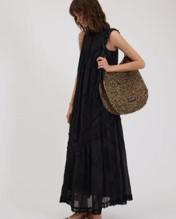 ERMANNO FIRENZE - ABITO LUNGO IN MUSSOLA CON RICAMI PATCHWORK