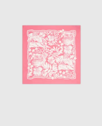 ERMANNO FIRENZE - FOULARD IN RASO DI VISCOSA CON STAMPA TROPICALE