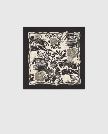 ERMANNO FIRENZE - FOULARD IN RASO DI VISCOSA CON STAMPA TROPICALE