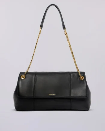 Trussardi - Borsa a tracolla Orbita media in nappa con catena